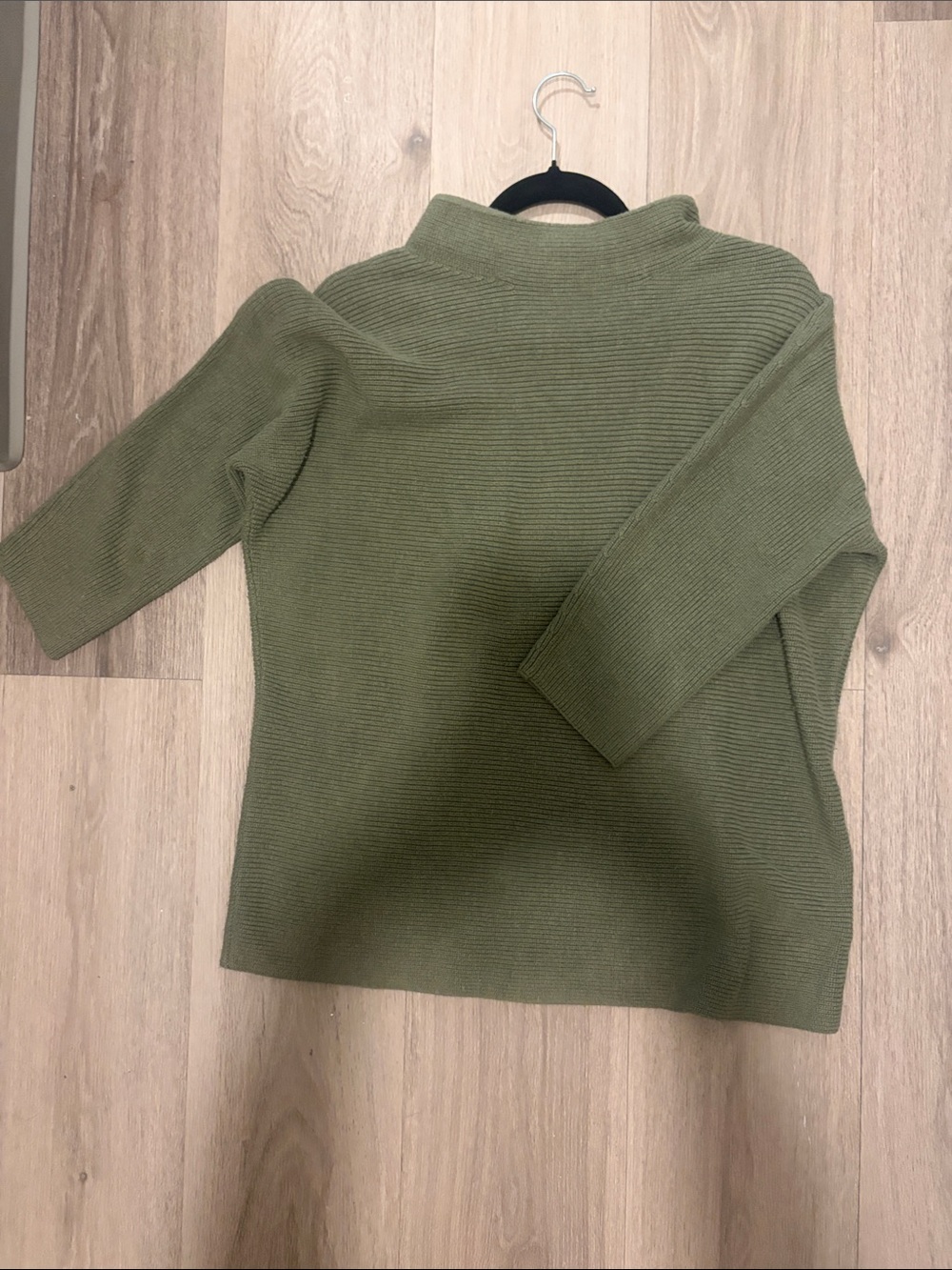 Lands' End Olive Ribbed Mock-Neck Sweater - Picture 5 of 10